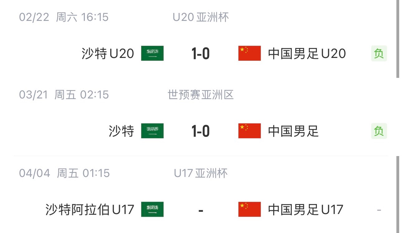  国字号三遇沙特！国少U17亚洲杯首战对阵沙特，此前国足&国青均负